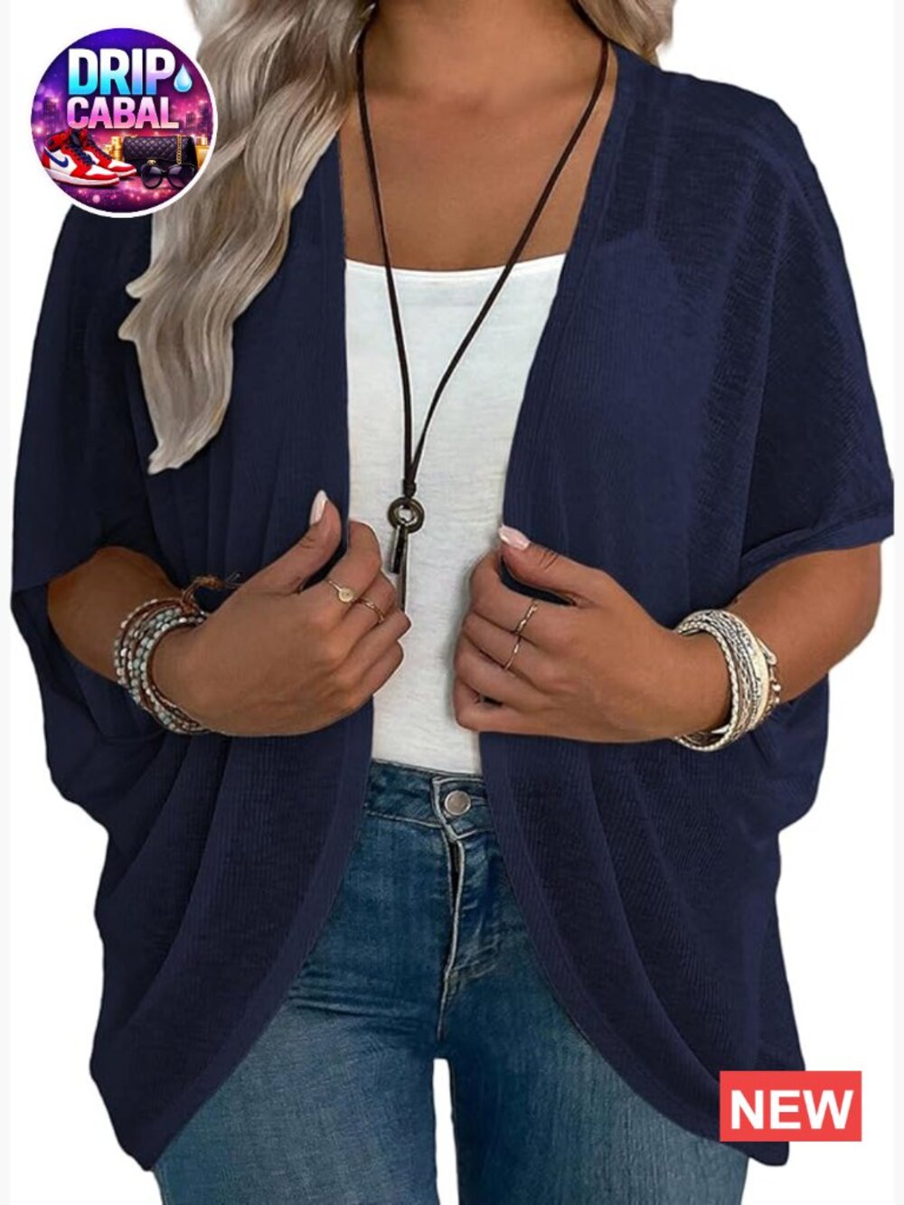 Plus Size Cardigan Half Sleeve Lightweight Summer Kimono Cover Up Top Open Front